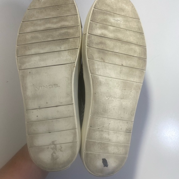 Vince Leather Black Gray Animal/Snake Print Chunky Platform Slip On Sneakers 8.5 - Picture 14 of 15